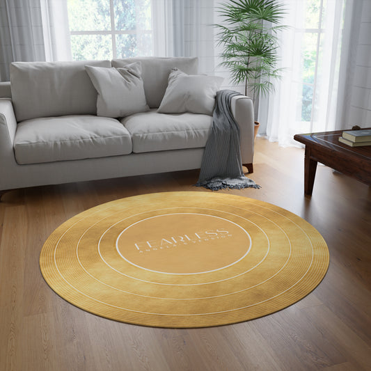 Personalized Round Rug FEARLESS Faux Gold Vinyl Record | CUSTOM Version, Name and Era | 60" x 60" | Swiftie Gift Fan Present