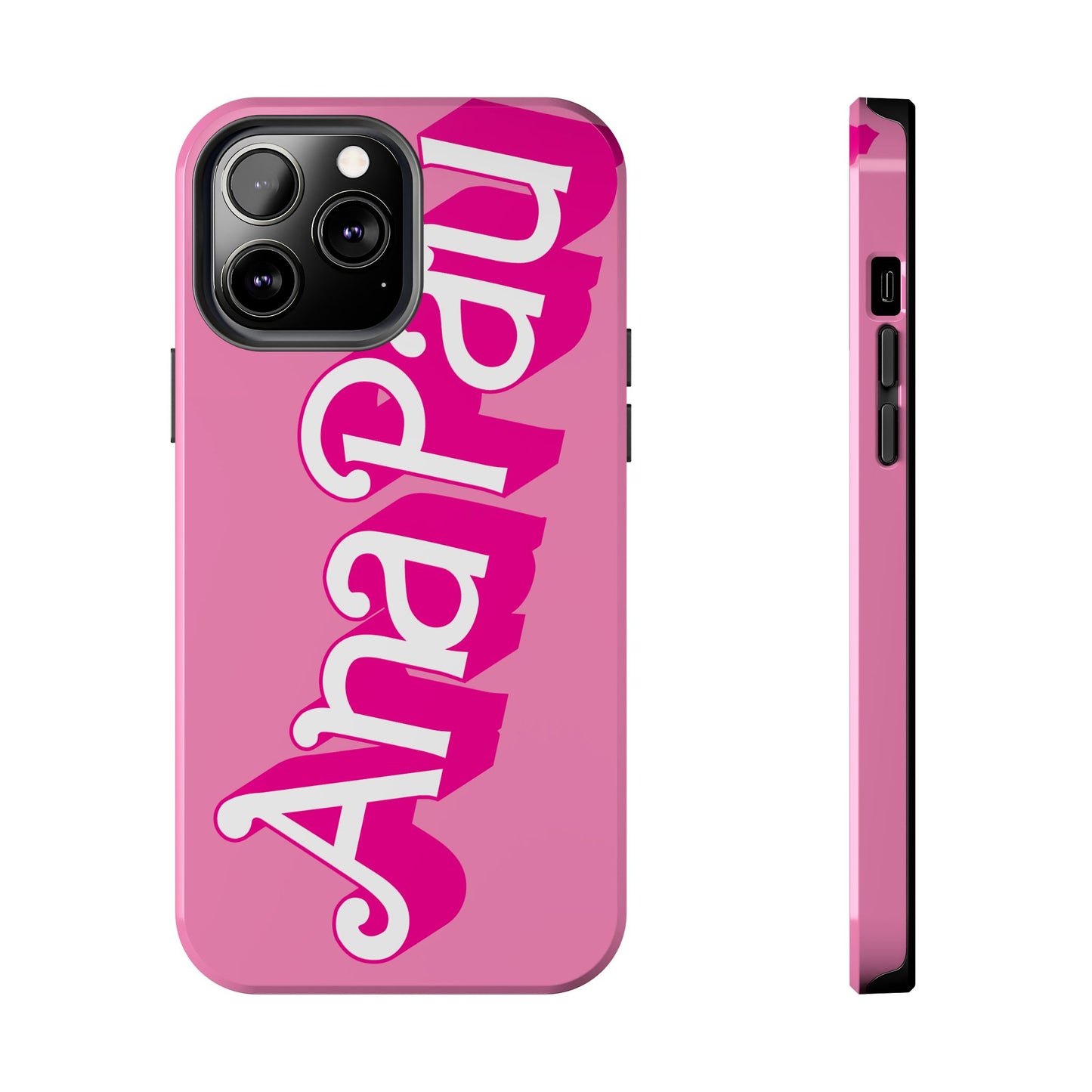 Hot PINK TOUGH IPHONE Cases | Supports wireless charging (not for MagSafe) | Personalized Mother's Day Gift for Wife, Sister or Grandmother