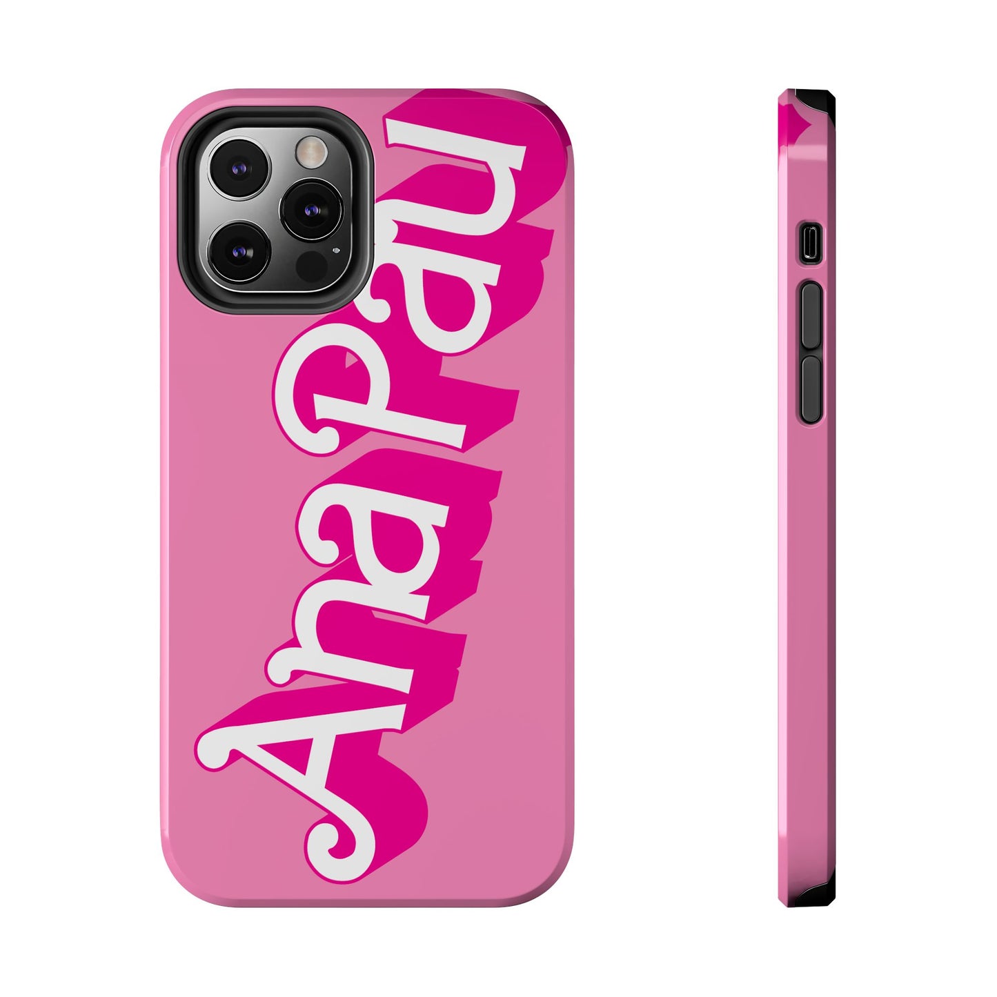 Hot PINK TOUGH IPHONE Cases | Supports wireless charging (not for MagSafe) | Personalized Mother's Day Gift for Wife, Sister or Grandmother