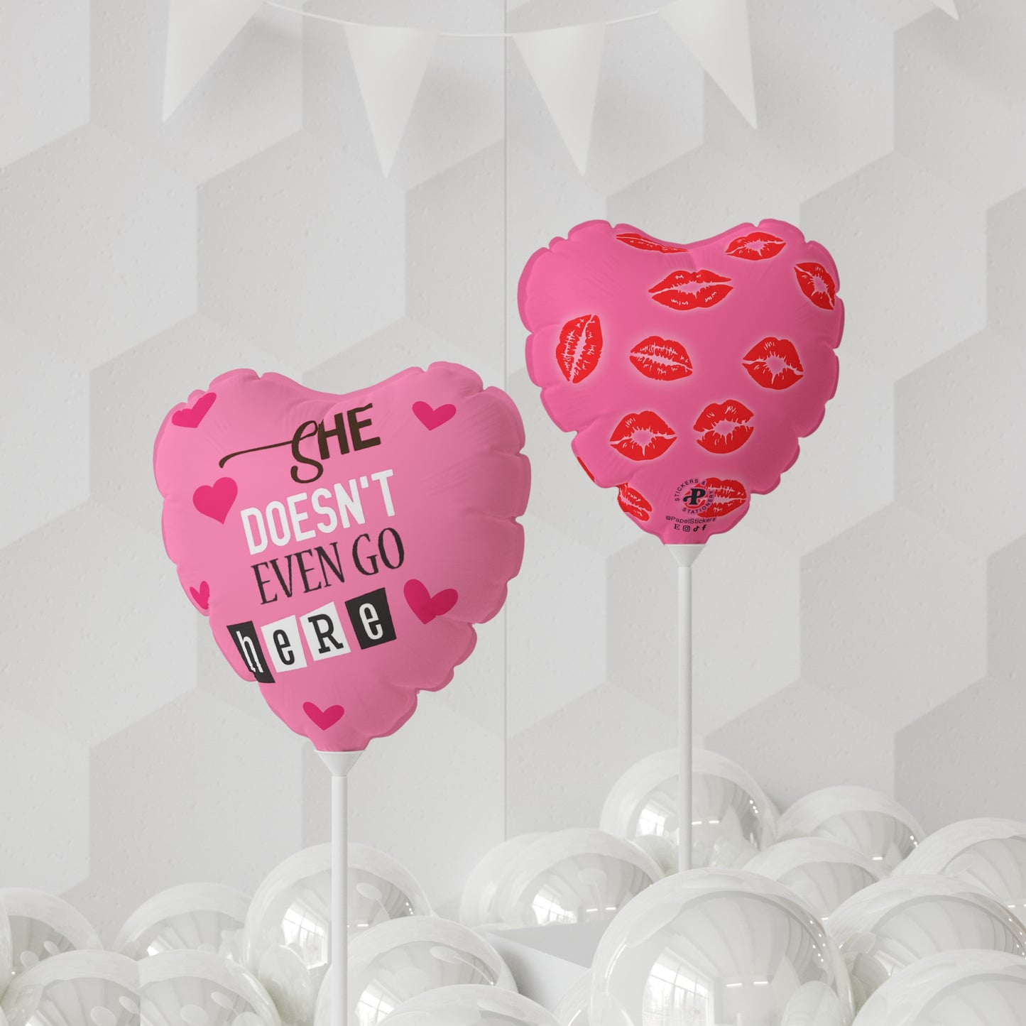 MEAN GIRLS Pink Balloon 11" | She Doesn't even Go Here |  Round and Heart-shaped | Unique Valentine's Day Party Decoration Gift