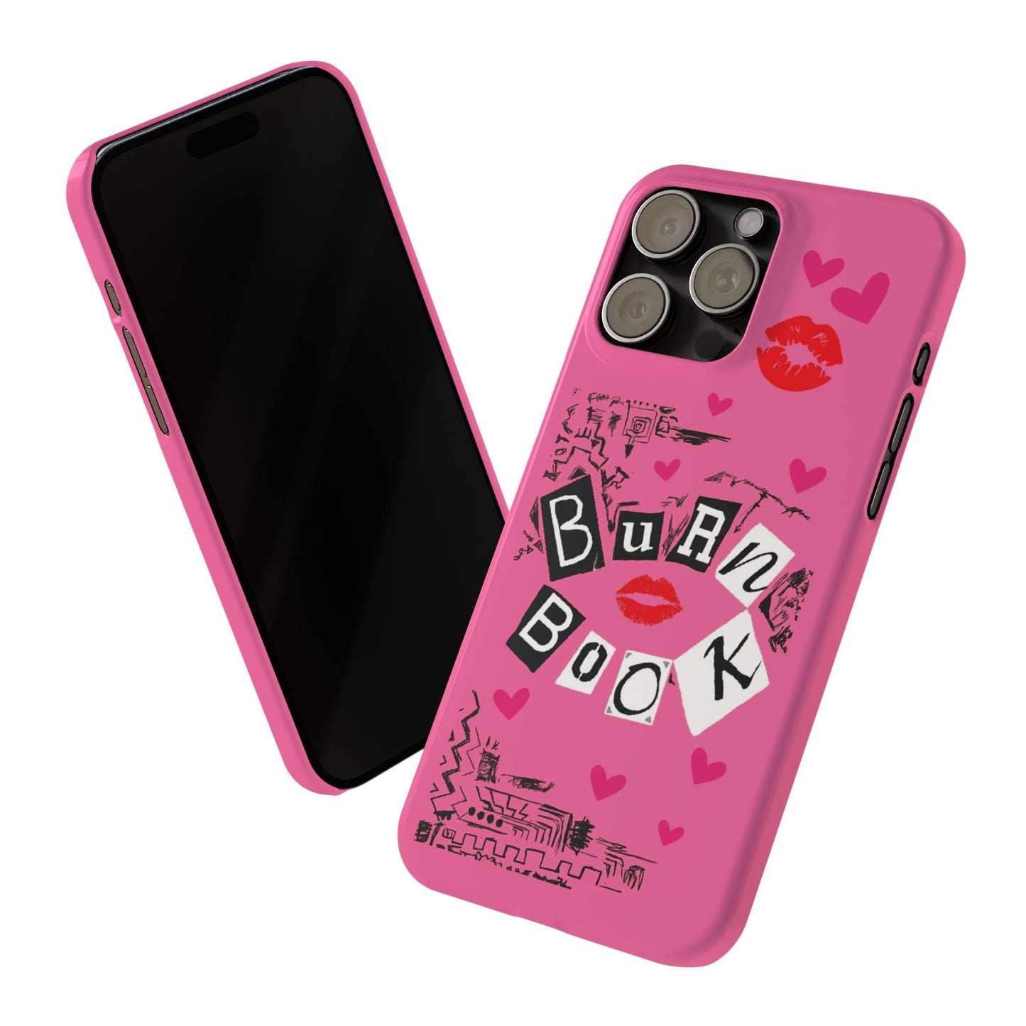 MEAN GIRLS BURN Book Pink Slim iPhone Cases | iPhone 15 to iPhone 7 | Perfect Unique Valentine's Day Gift