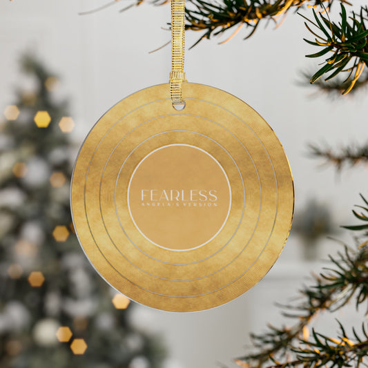 Personalized Acrylic Ornaments, FEARLESS Faux Gold Vinyl Record | CUSTOM Version, Name or Era | 4" x 4" | Swiftie Gift Fan Present