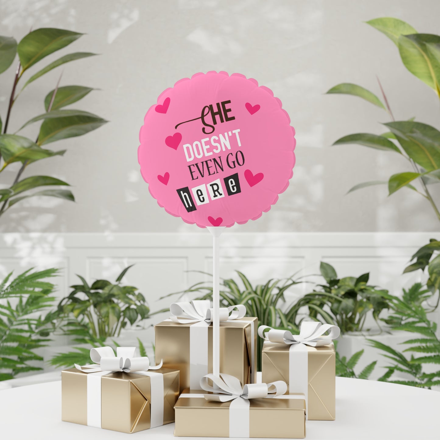 MEAN GIRLS Pink Balloon 11" | She Doesn't even Go Here |  Round and Heart-shaped | Unique Valentine's Day Party Decoration Gift