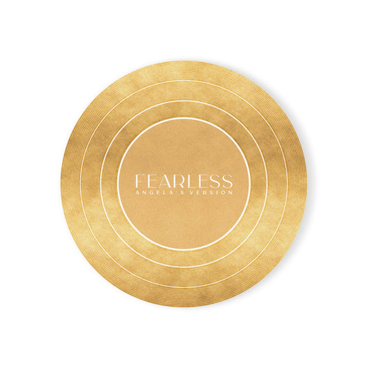 Personalized Cork Back Coaster, FEARLESS Faux Gold Vinyl Record | CUSTOM VERSION's Name or Era | 4" x 4" | Swiftie Gift Fan Present