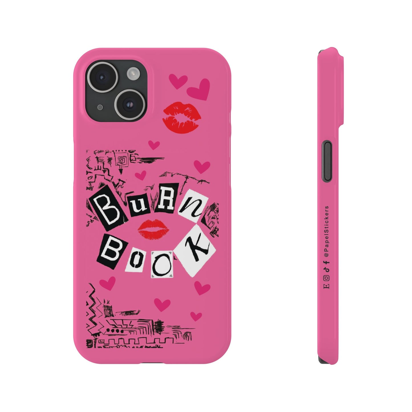 MEAN GIRLS BURN Book Pink Slim iPhone Cases | iPhone 15 to iPhone 7 | Perfect Unique Valentine's Day Gift