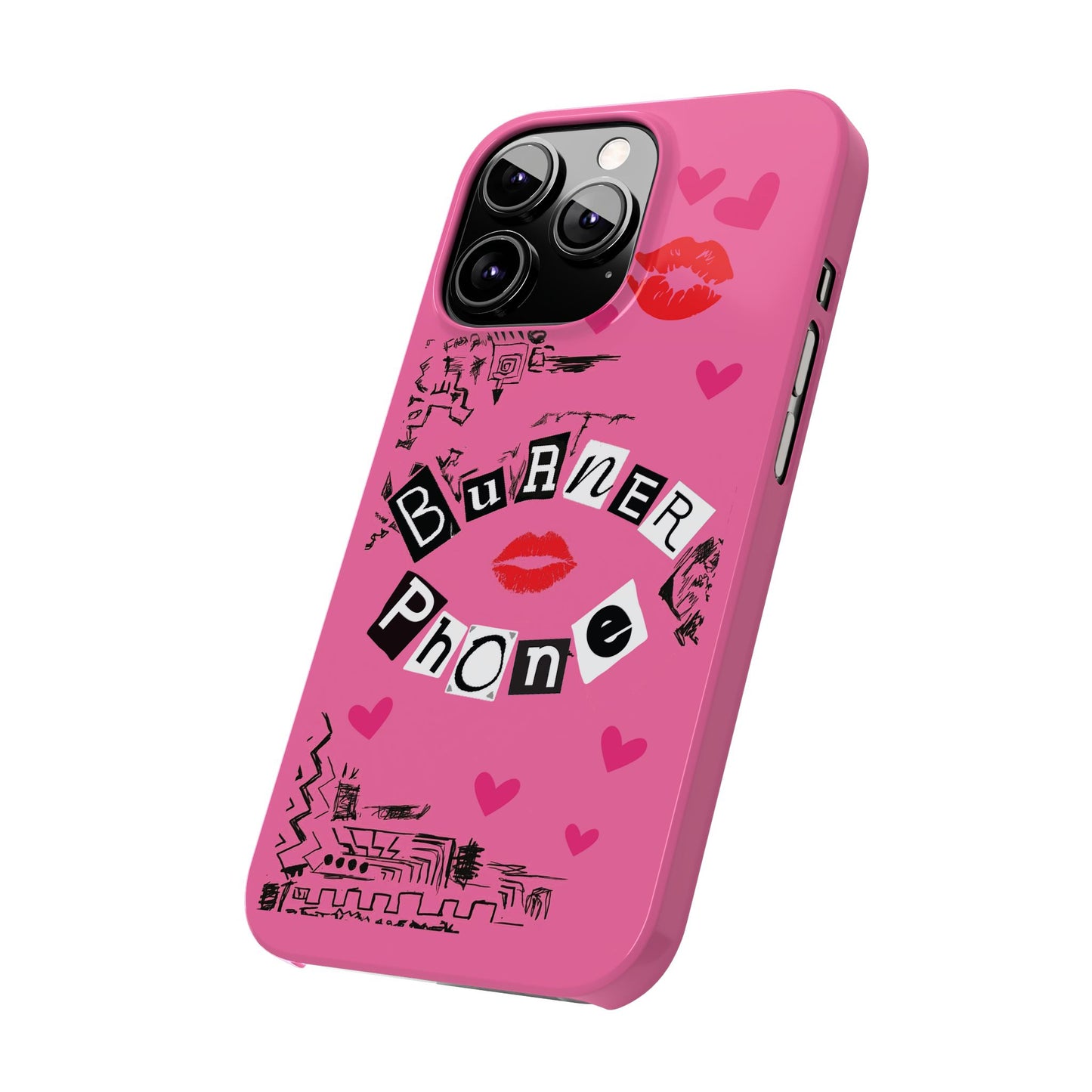 Burner Phone, MEAN GIRLS BURN Book Pink Slim iPhone Cases | iPhone Mini, Pro, Plus, Pro Max, 15 to 7 | Perfect Unique Valentine's Day Gift