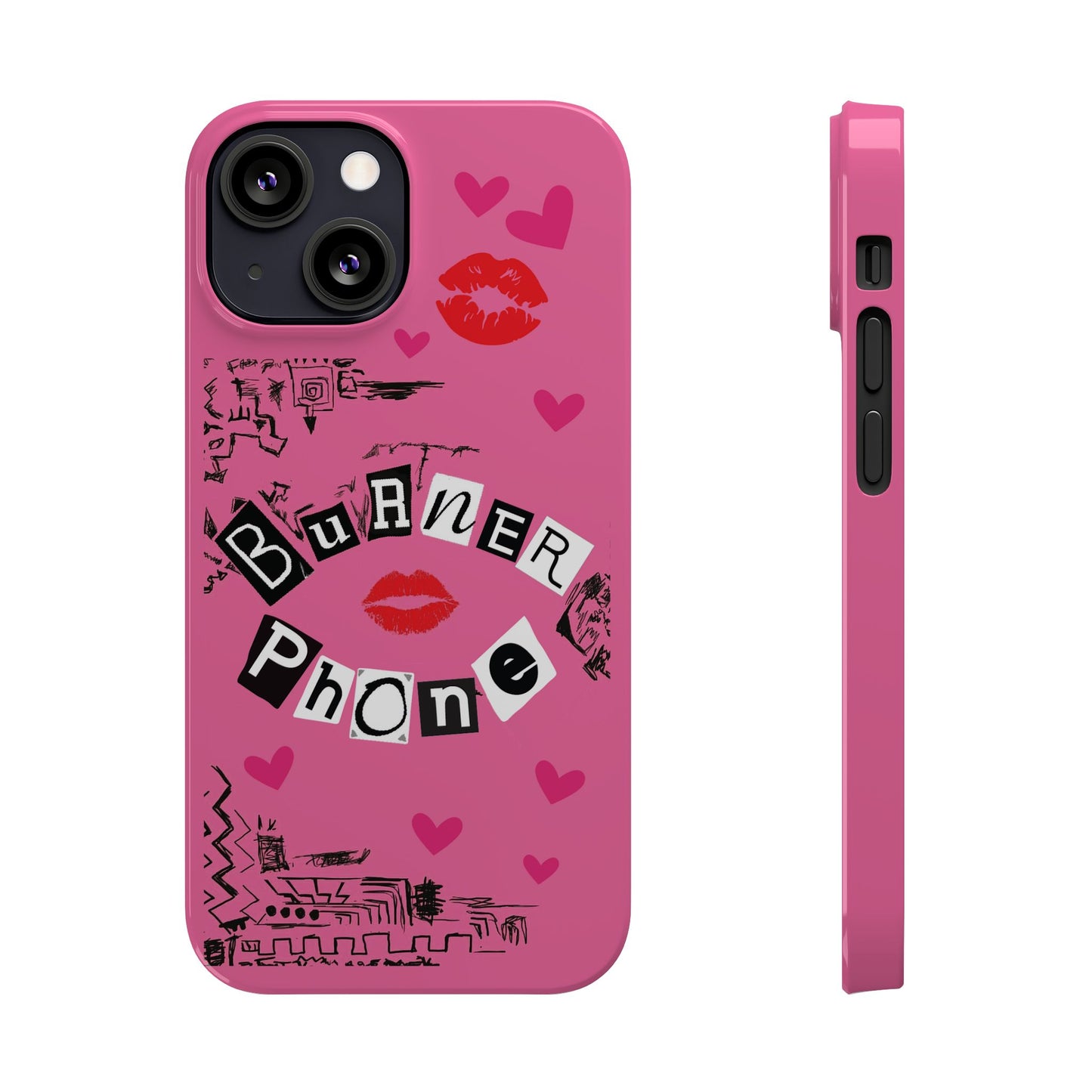 Burner Phone, MEAN GIRLS BURN Book Pink Slim iPhone Cases | iPhone Mini, Pro, Plus, Pro Max, 15 to 7 | Perfect Unique Valentine's Day Gift