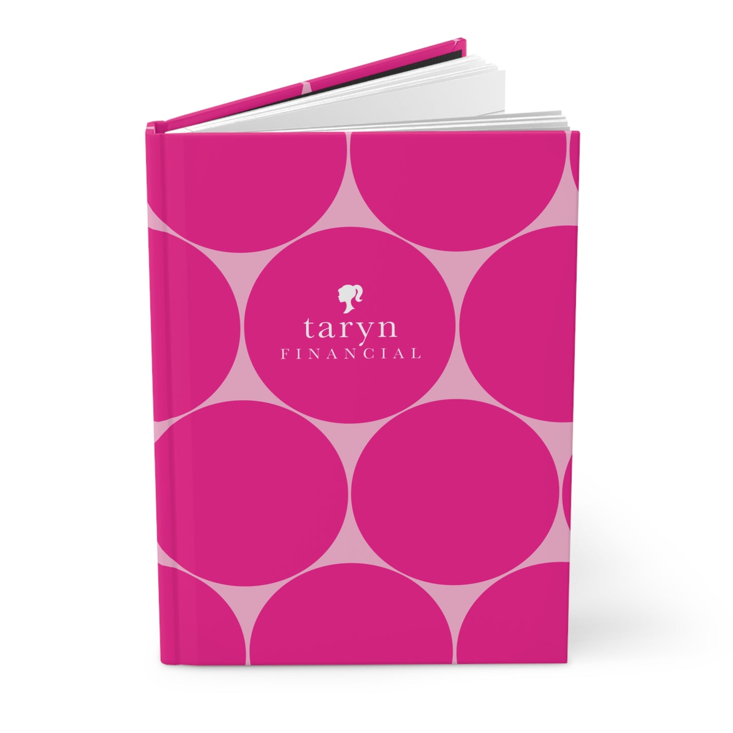 5.75"x8" Personalized BARBIE KATE SPADE inspired, Pink Circles Hardcover Journal Matte, Perfect Valentine's Day Gift for Her