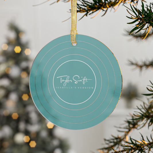 Personalized Acrylic Ornaments, AQUA BLUE Vinyl Record | CUSTOM Version, Name or Era | 4" x 4" | Swiftie Gift Fan Present