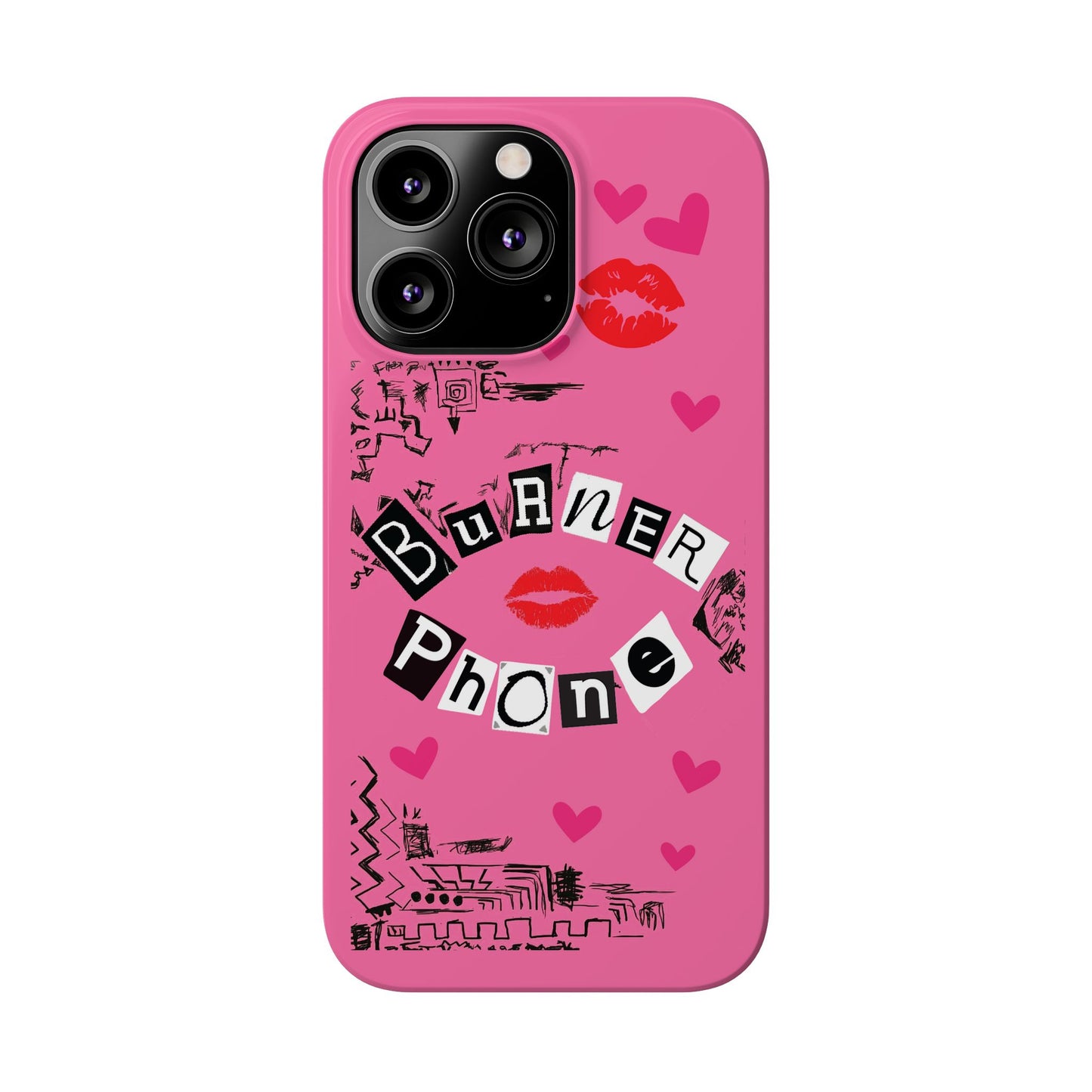 Burner Phone, MEAN GIRLS BURN Book Pink Slim iPhone Cases | iPhone Mini, Pro, Plus, Pro Max, 15 to 7 | Perfect Unique Valentine's Day Gift