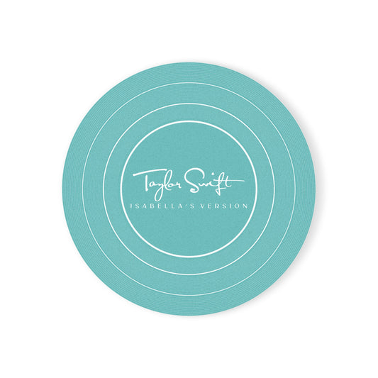 Personalized Cork Back Coaster AQUA BLUE Vinyl Record | CUSTOM Version, Name or Era | 4" x 4" | Swiftie Gift Fan Present