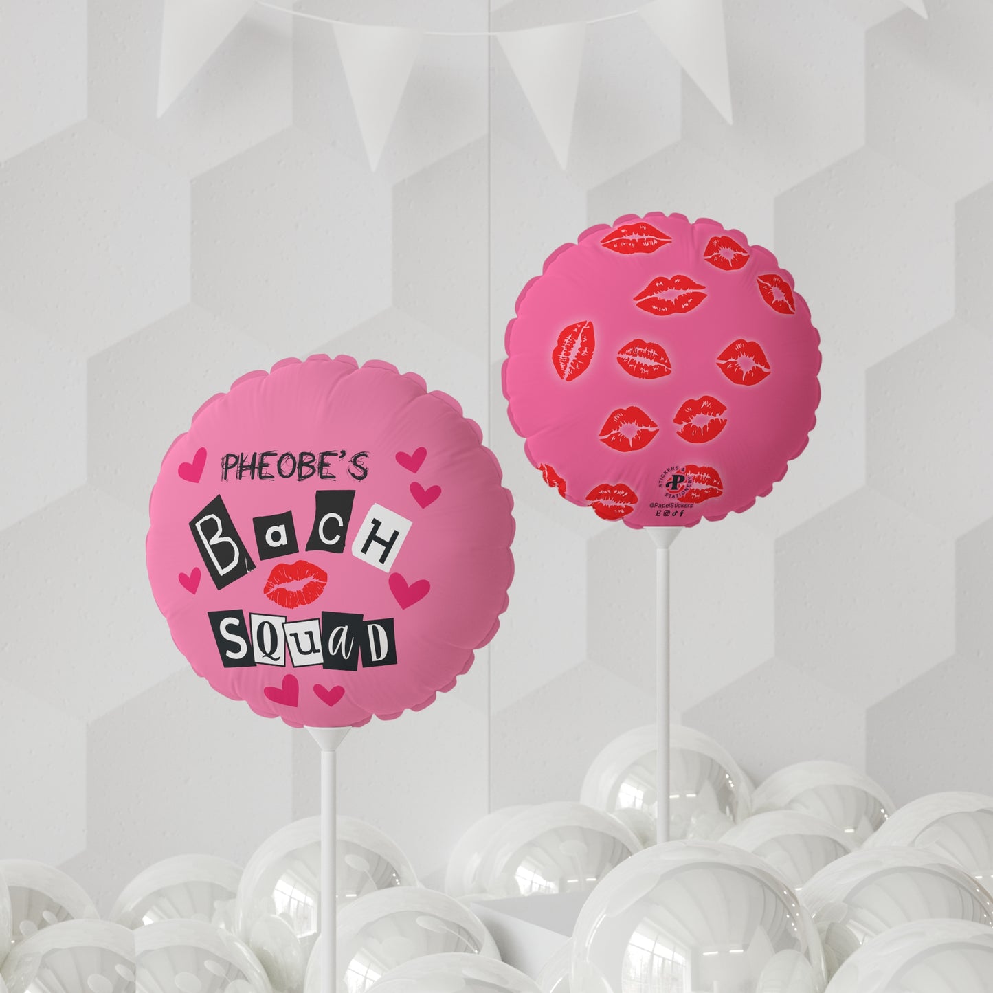 MEAN Girls BACH SQUAD Pink Balloon 11" | Round and Heart-shaped | Bachelorette Party Decoration | Y2K