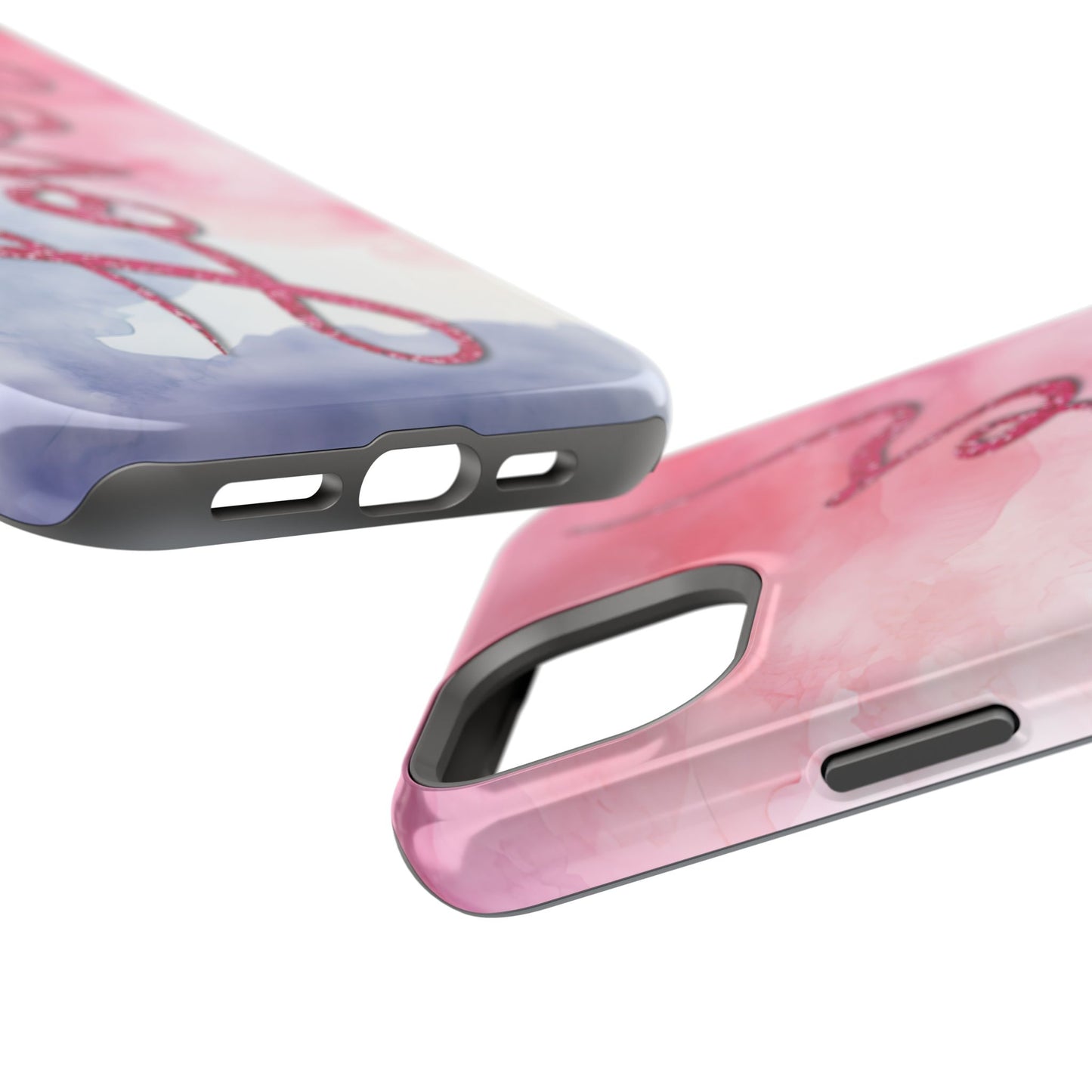 MagSafe Tough Cases | LOVER Watercolor Pink Blue Glitter | iPhone 15, 14, 13  | Perfect Unique Valentine's Day Gift for Wife, Girlfriend