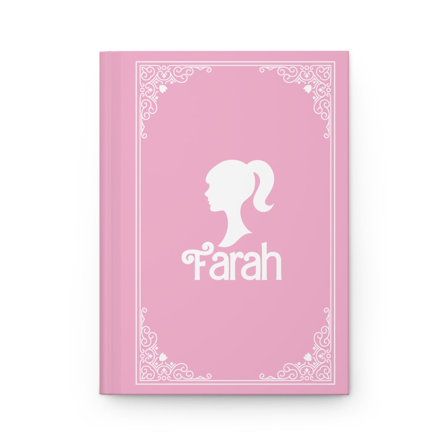 PERSONALIZED Hardcover Journal Matte, Pink, TAYLOR'S silhouette, BARBIE inspired Fairytale Book Cover, Perfect Christmas Gift for Girls