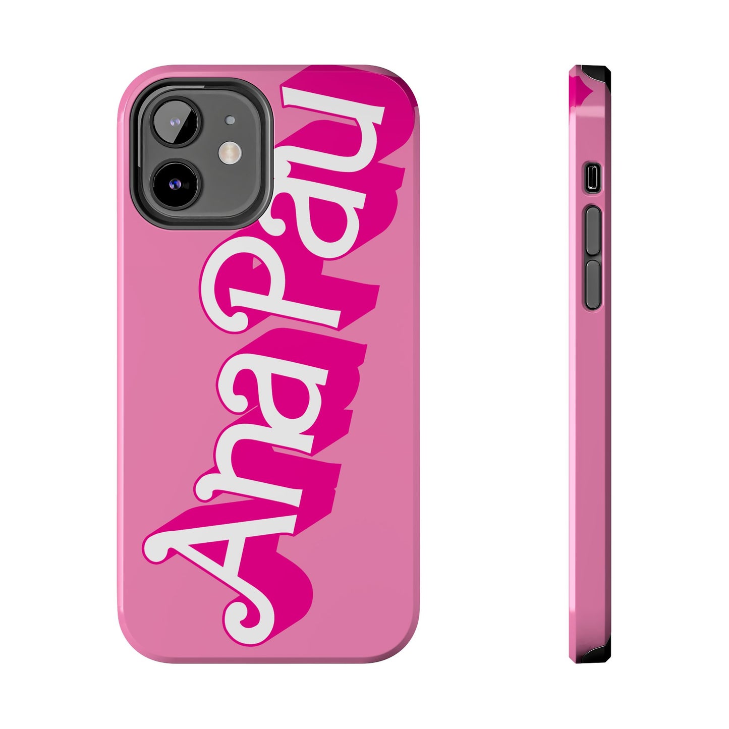 Hot PINK TOUGH IPHONE Cases | Supports wireless charging (not for MagSafe) | Personalized Mother's Day Gift for Wife, Sister or Grandmother