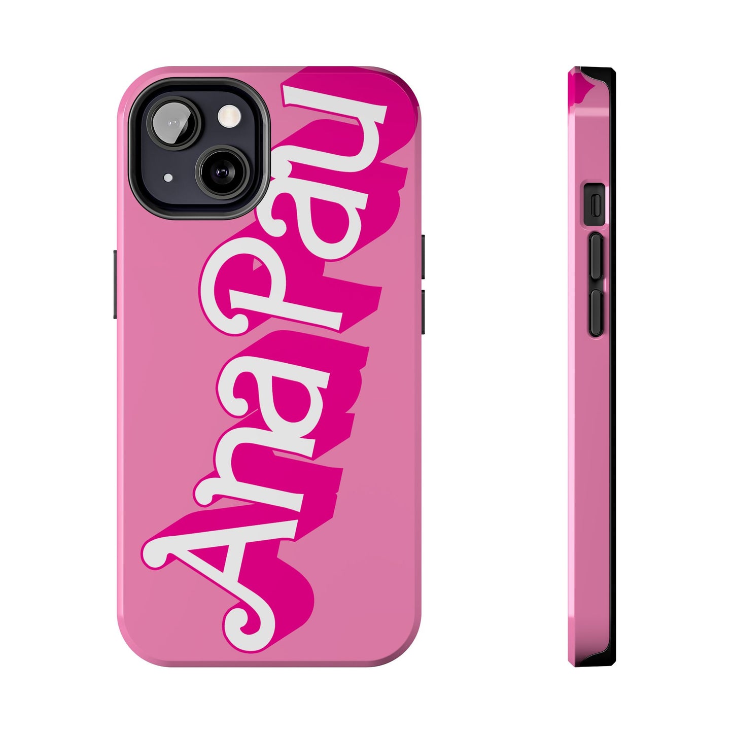 Hot PINK TOUGH IPHONE Cases | Supports wireless charging (not for MagSafe) | Personalized Mother's Day Gift for Wife, Sister or Grandmother