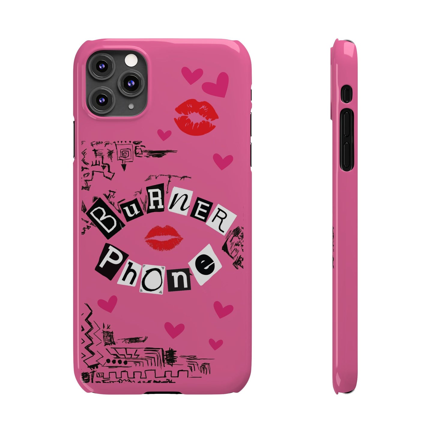 Burner Phone, MEAN GIRLS BURN Book Pink Slim iPhone Cases | iPhone Mini, Pro, Plus, Pro Max, 15 to 7 | Perfect Unique Valentine's Day Gift