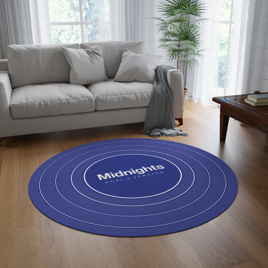 Personalized Round Rug MIDNIGHTS Blue Vinyl Record | CUSTOM VERSION Name and Era | 60" x 60" | Swiftie Gift Fan Present