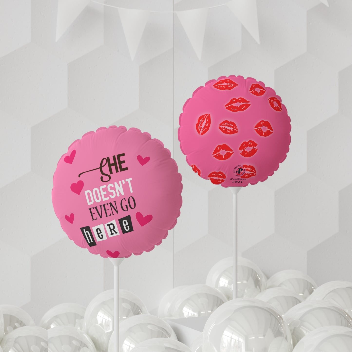 MEAN GIRLS Pink Balloon 11" | She Doesn't even Go Here |  Round and Heart-shaped | Unique Valentine's Day Party Decoration Gift