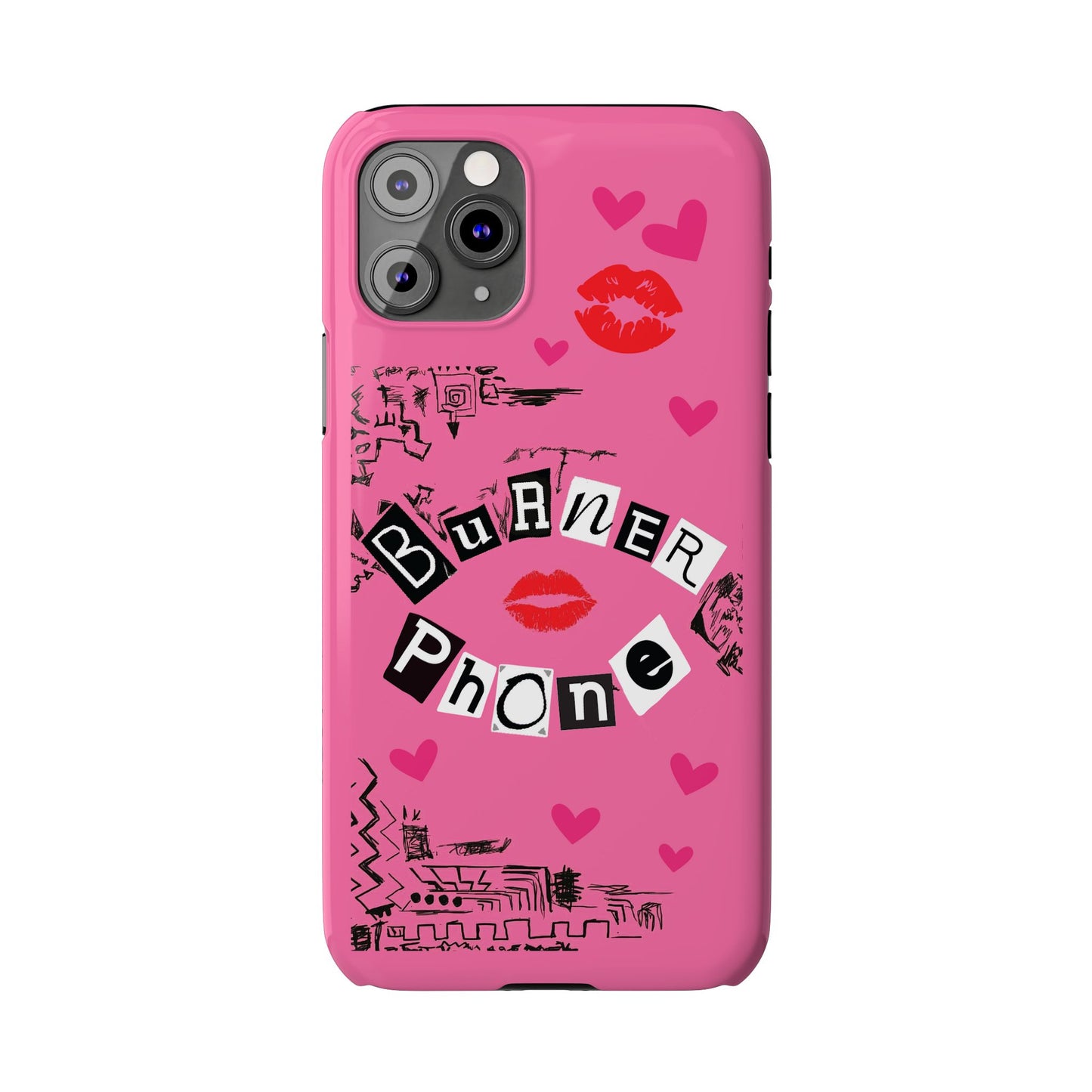 Burner Phone, MEAN GIRLS BURN Book Pink Slim iPhone Cases | iPhone Mini, Pro, Plus, Pro Max, 15 to 7 | Perfect Unique Valentine's Day Gift