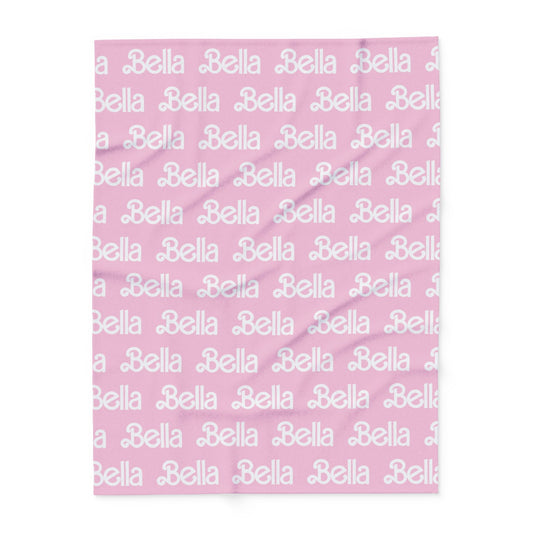 PERSONALIZED Doll FONT Plush BLANKET | Hot or Light Pink , 30x40", 50x60" and 60x80" | Swiftie Personalized Gift Unique Present | T.S. Merch