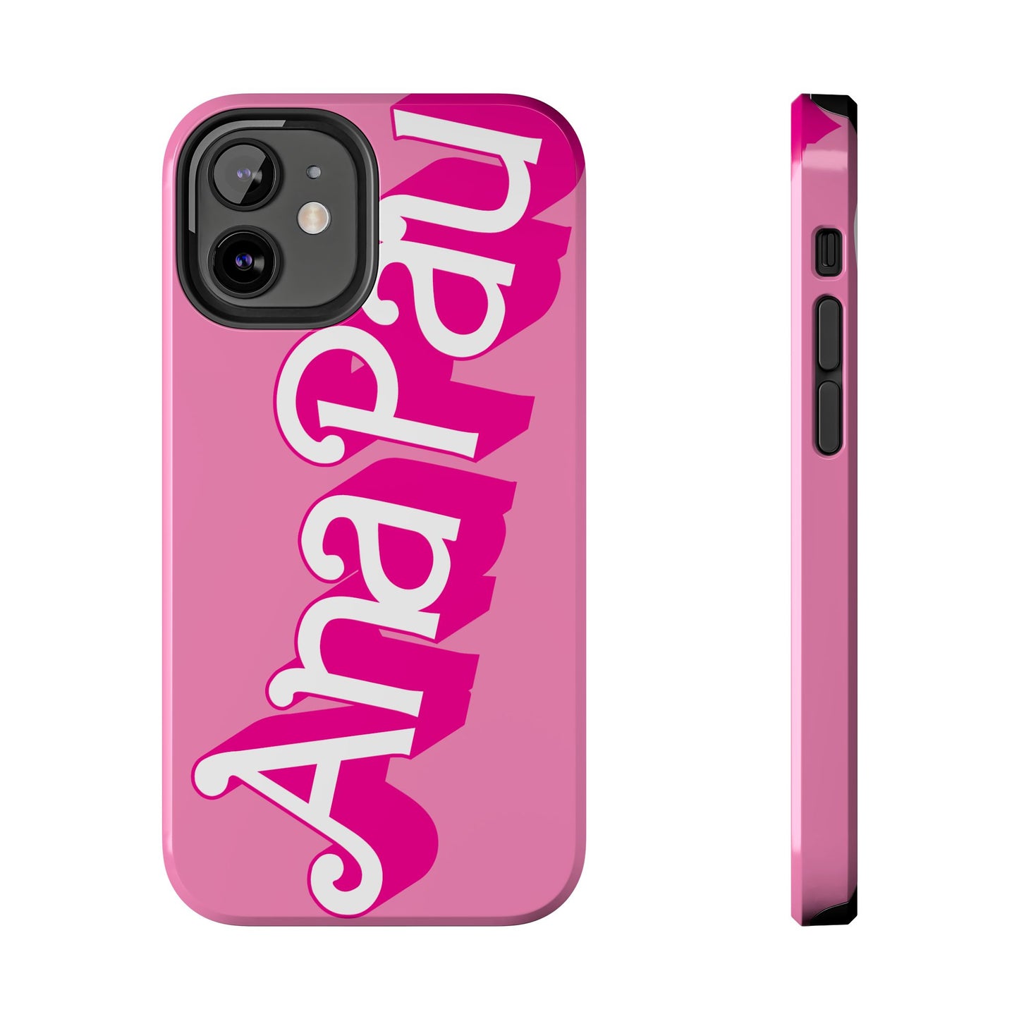 Hot PINK TOUGH IPHONE Cases | Supports wireless charging (not for MagSafe) | Personalized Mother's Day Gift for Wife, Sister or Grandmother