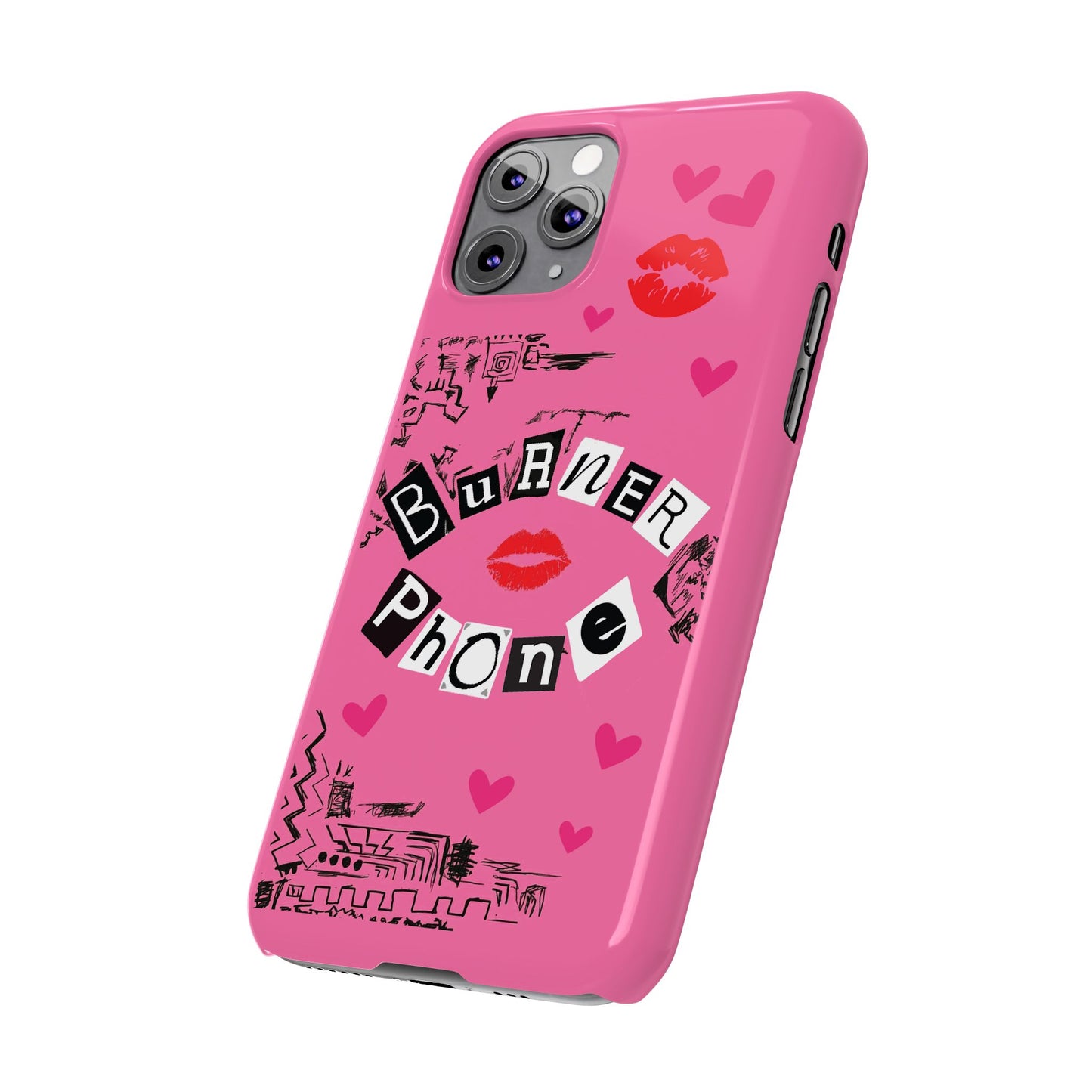 Burner Phone, MEAN GIRLS BURN Book Pink Slim iPhone Cases | iPhone Mini, Pro, Plus, Pro Max, 15 to 7 | Perfect Unique Valentine's Day Gift