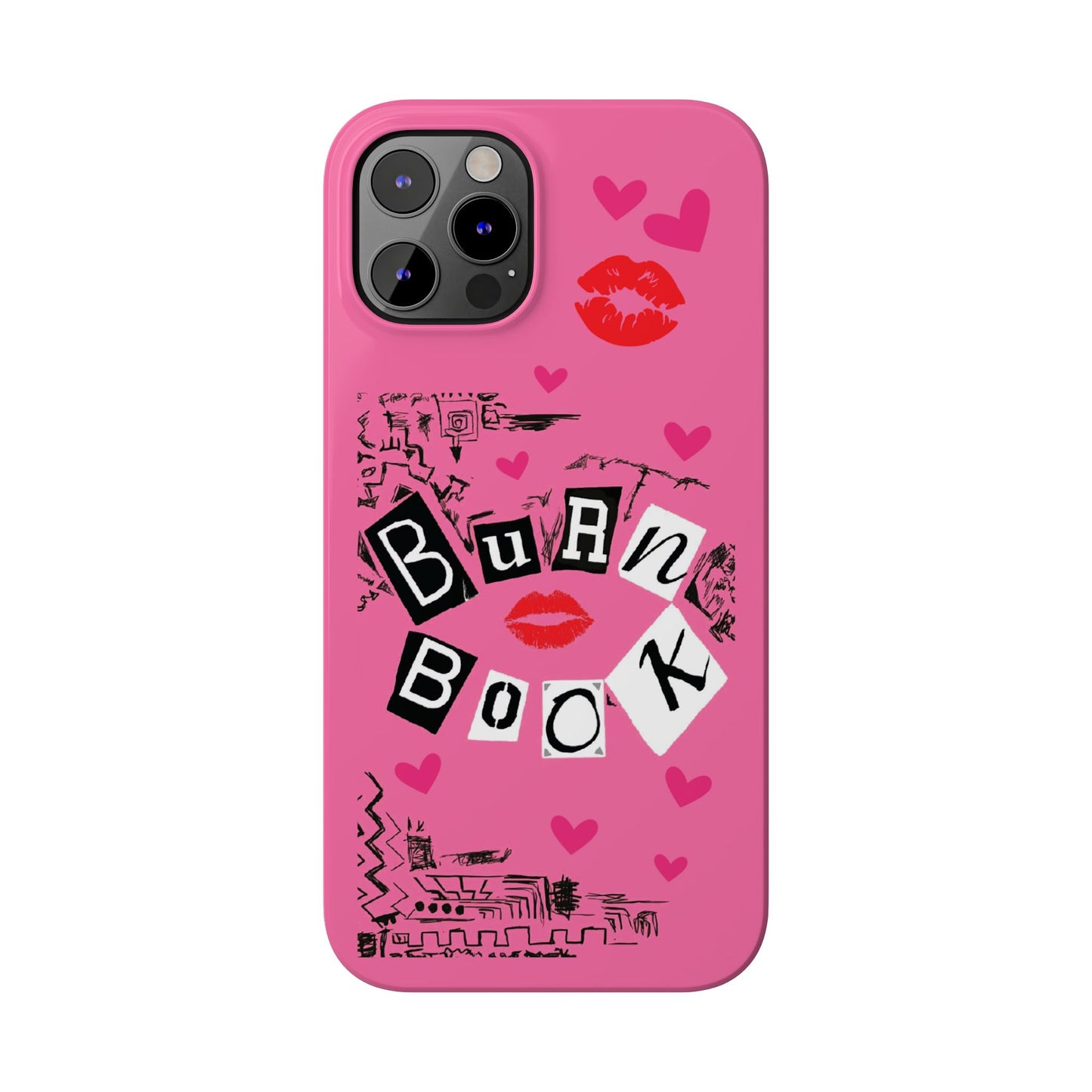 MEAN GIRLS BURN Book Pink Slim iPhone Cases | iPhone 15 to iPhone 7 | Perfect Unique Valentine's Day Gift