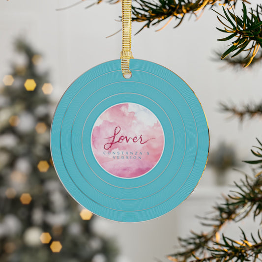 Personalized Acrylic Ornaments, LOVER Blue Clouds Vinyl Record | CUSTOM VERSION, Name or Era | 4" x 4" | Swiftie Gift Fan Present