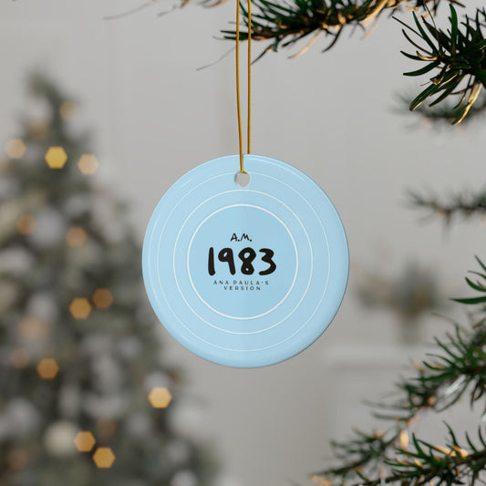 Personalized Ceramic Ornament, 1989 Sky Blue Vinyl Record | CUSTOM VERSION's Name or Era | 4" x 4" | Swiftie Gift Fan Present