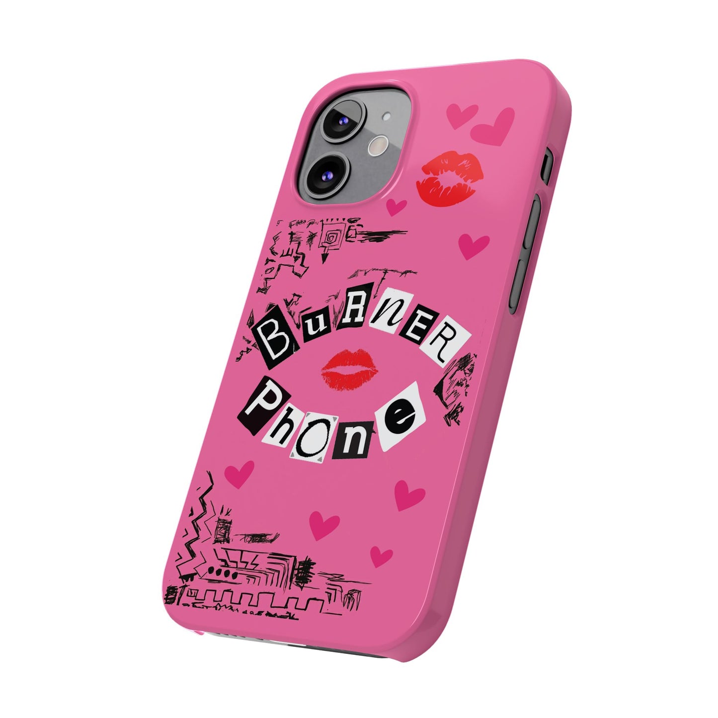 Burner Phone, MEAN GIRLS BURN Book Pink Slim iPhone Cases | iPhone Mini, Pro, Plus, Pro Max, 15 to 7 | Perfect Unique Valentine's Day Gift