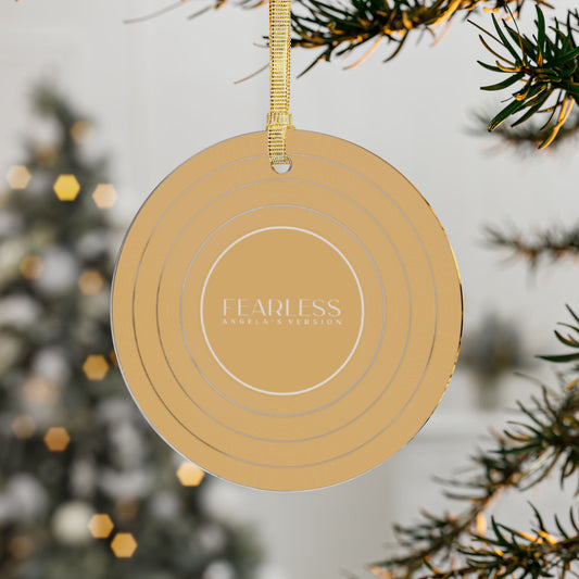 Personalized Acrylic Ornaments, FEARLESS Golden Yellow Vinyl Record | CUSTOM VERSION, Name or Era | 4" x 4" | Swiftie Gift Fan Present
