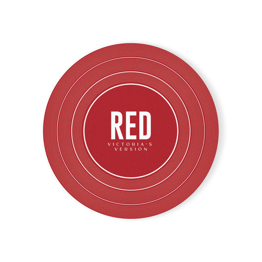 Personalized Cork Back Coaster RED Vinyl Record | CUSTOM VERSION's Name or Era | 4" x 4" | Swiftie Gift Fan Present