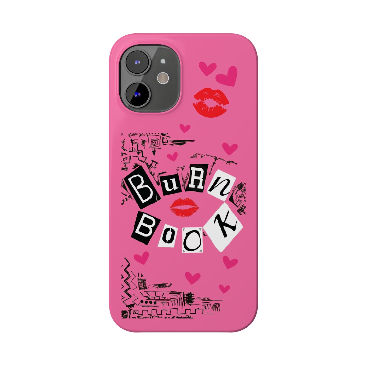 MEAN GIRLS BURN Book Pink Slim iPhone Cases | iPhone 15 to iPhone 7 | Perfect Unique Valentine's Day Gift