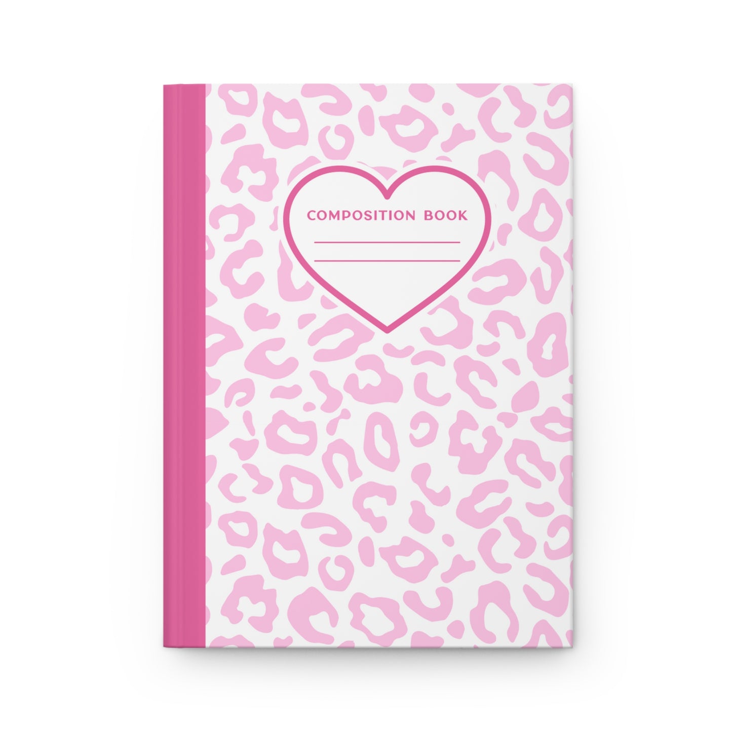 5.75x8" Hardcover PINK LEOPARD Composition Book, 150 lined pages, Unique Valentine's Day Gift for Kids/Classmate/Coworker/Best Friend