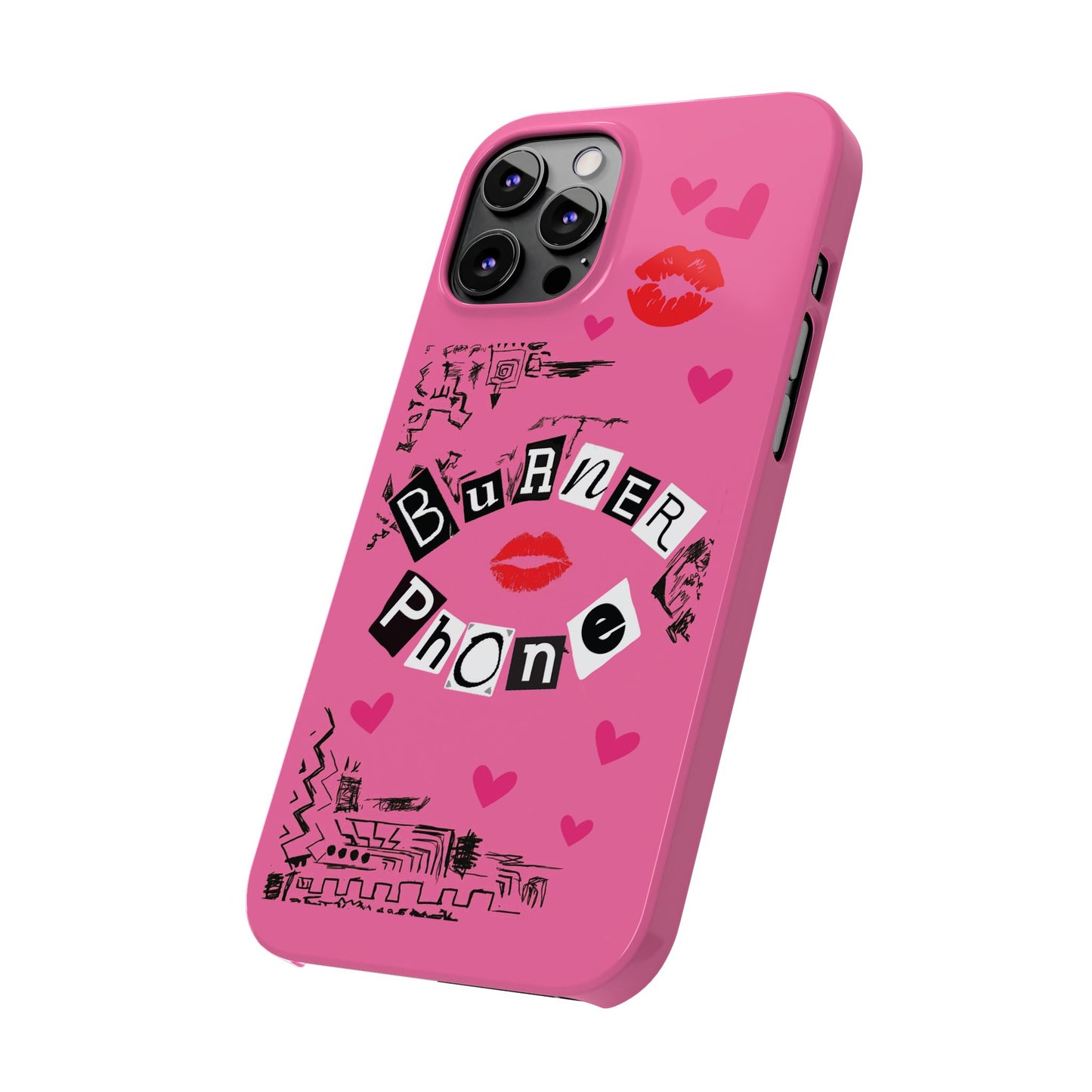 Burner Phone, MEAN GIRLS BURN Book Pink Slim iPhone Cases | iPhone Mini, Pro, Plus, Pro Max, 15 to 7 | Perfect Unique Valentine's Day Gift