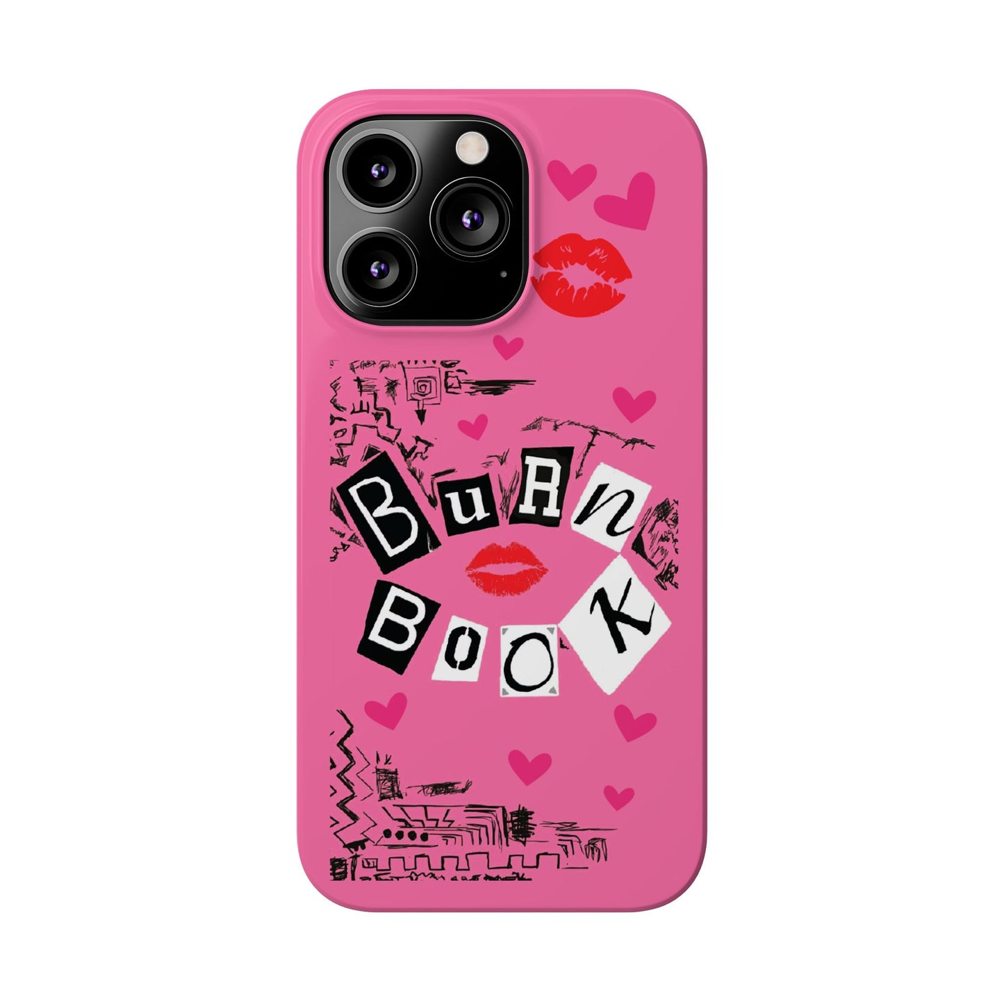 MEAN GIRLS BURN Book Pink Slim iPhone Cases | iPhone 15 to iPhone 7 | Perfect Unique Valentine's Day Gift