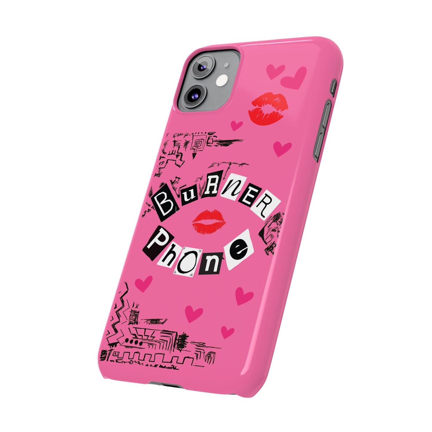 Burner Phone, MEAN GIRLS BURN Book Pink Slim iPhone Cases | iPhone Mini, Pro, Plus, Pro Max, 15 to 7 | Perfect Unique Valentine's Day Gift