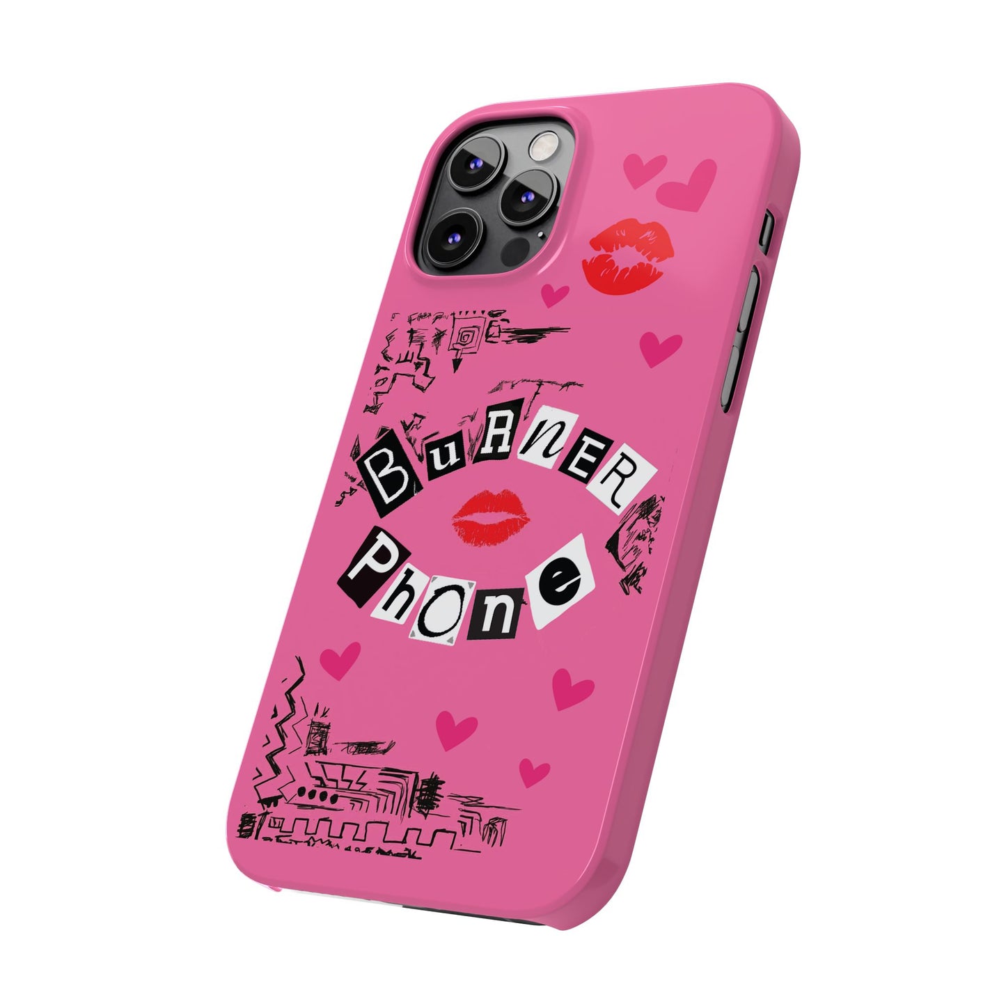 Burner Phone, MEAN GIRLS BURN Book Pink Slim iPhone Cases | iPhone Mini, Pro, Plus, Pro Max, 15 to 7 | Perfect Unique Valentine's Day Gift