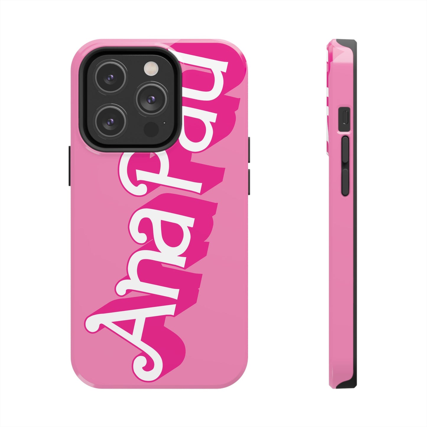 Hot PINK TOUGH IPHONE Cases | Supports wireless charging (not for MagSafe) | Personalized Mother's Day Gift for Wife, Sister or Grandmother