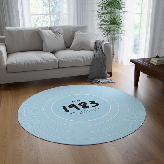 Personalized Round Rug 1989 Sky Blue Vinyl Record | CUSTOM VERSION Name and Era | 60" x 60" | Swiftie Gift Fan Present