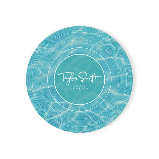 Personalized Cork Back Coaster | Pool Water BLUE Vinyl Record | CUSTOM Version, Name or Era | 4" x 4" | Swiftie Gift Fan Present