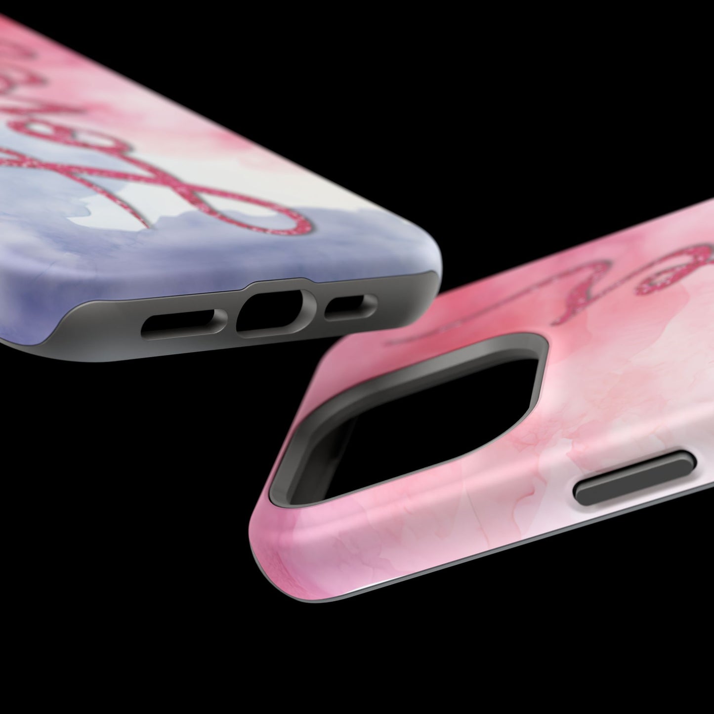 MagSafe Tough Cases | LOVER Watercolor Pink Blue Glitter | iPhone 15, 14, 13  | Perfect Unique Valentine's Day Gift for Wife, Girlfriend