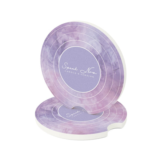 Personalized SPEAK NOW Lavender Haze Vinyl Record Soapstone Car Coaster, CUSTOMIZED Version's Name | 2.6" x 2.6" Round | Swiftie Fan Gift