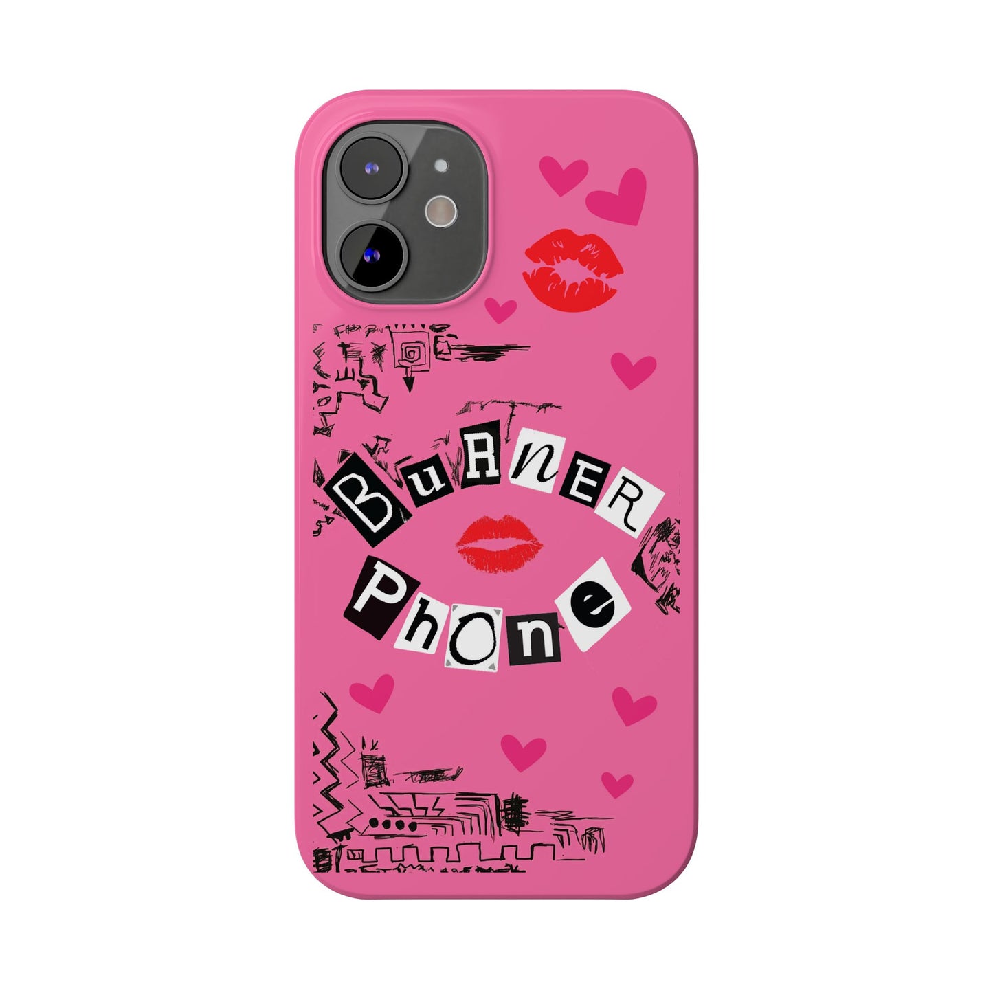 Burner Phone, MEAN GIRLS BURN Book Pink Slim iPhone Cases | iPhone Mini, Pro, Plus, Pro Max, 15 to 7 | Perfect Unique Valentine's Day Gift