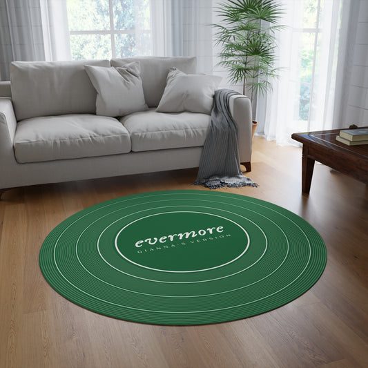 Personalized Round Rug EVERMORE Forest Green Vinyl Record | CUSTOM VERSION Name and Era | 60" x 60" | Swiftie Gift Fan Present