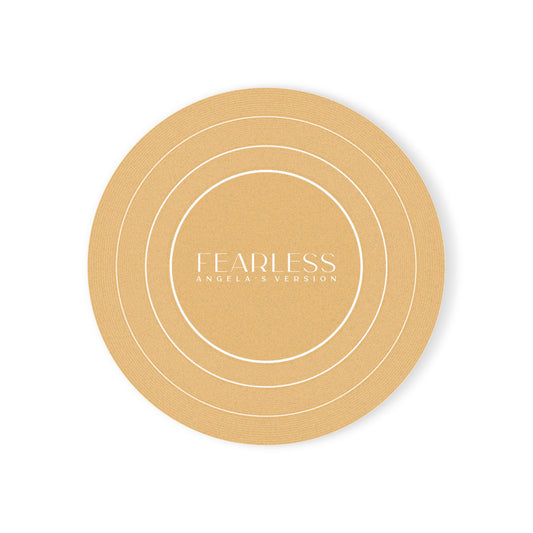 Personalized Cork Back Coaster, FEARLESS Golden Yellow Vinyl Record | CUSTOM VERSION's Name or Era | 4" x 4" | Swiftie Gift Fan Present