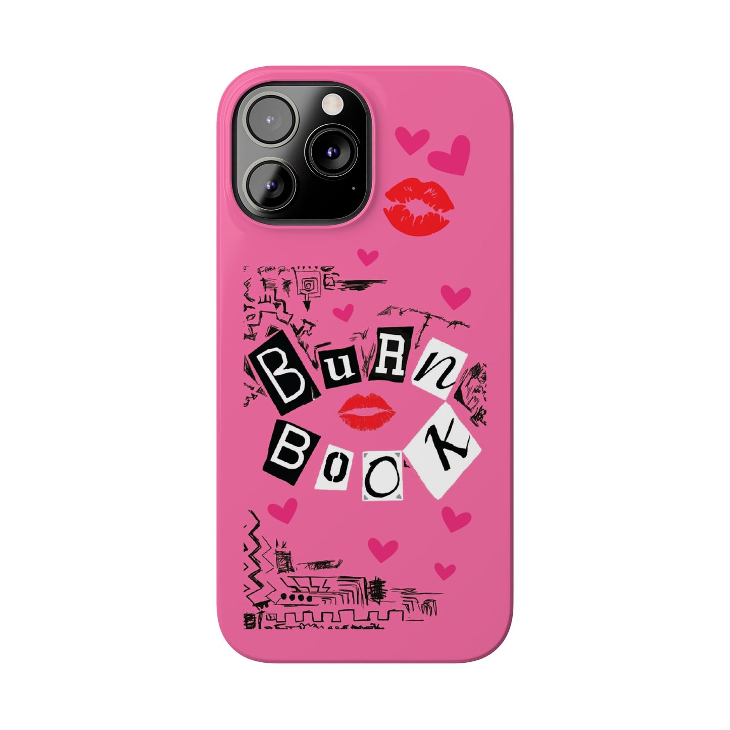 MEAN GIRLS BURN Book Pink Slim iPhone Cases | iPhone 15 to iPhone 7 | Perfect Unique Valentine's Day Gift