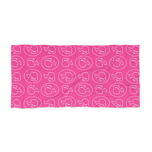 Barbie/Kate Spade Inspired Beach Towel, Hot Pink, Valentine's Day Gift for Wife, Girlfriend, Best Friend, MOH