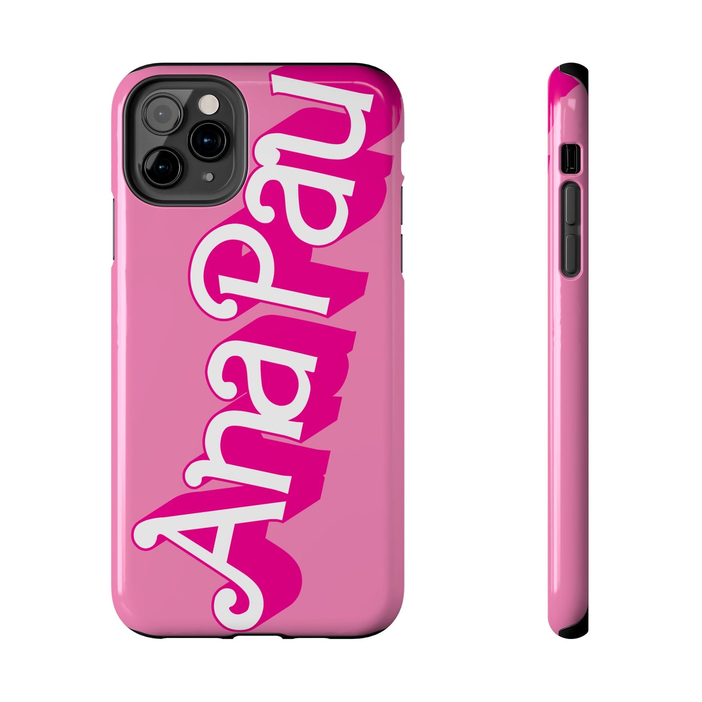 Hot PINK TOUGH IPHONE Cases | Supports wireless charging (not for MagSafe) | Personalized Mother's Day Gift for Wife, Sister or Grandmother